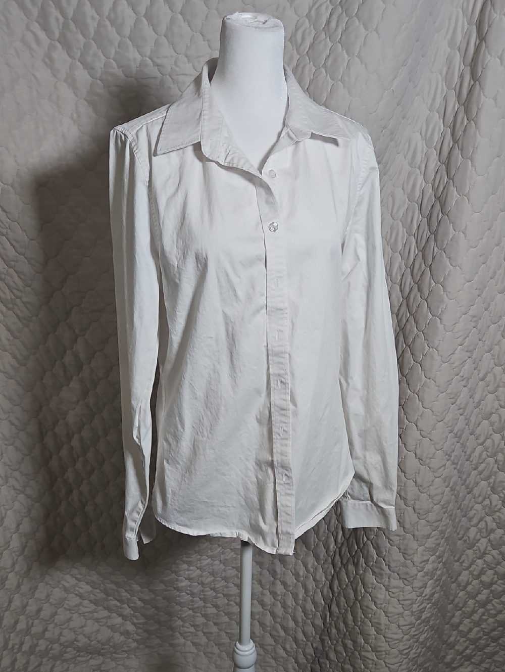 Long Elegant Legs White Button-Down Shirt